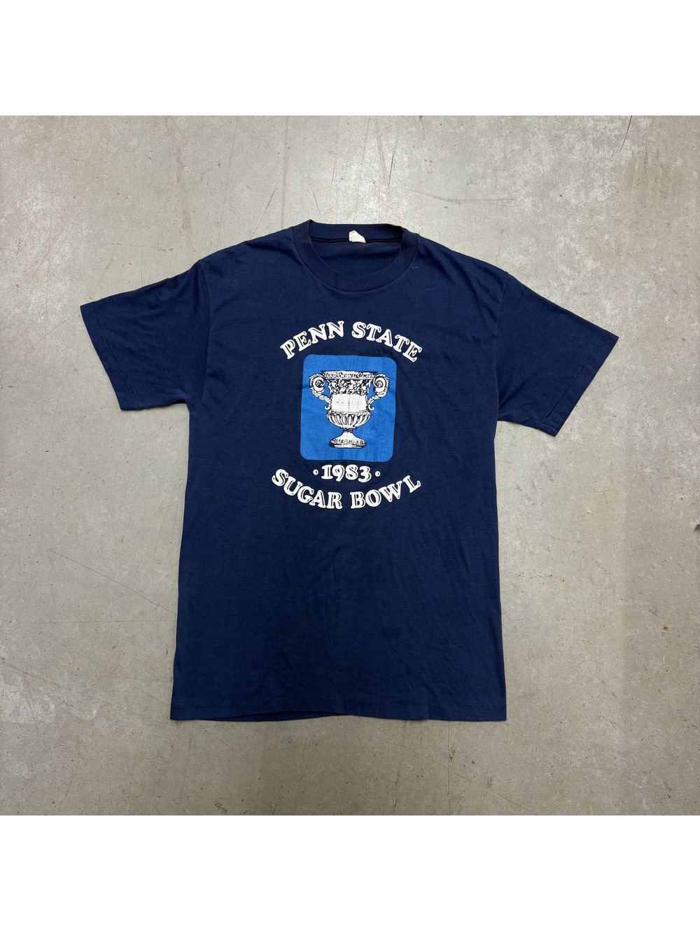 Vintage 80s Penn State Sugar Bowl Graphic T-Shirt Small Navy